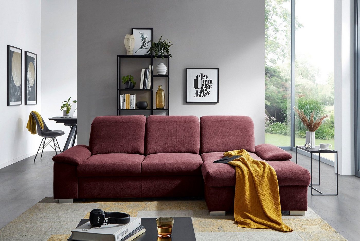 CALIZZA INTERIORS Ecksofa Moli 2, Bettkasten, Schlaffunktion, Kopfteilverstellung, Sitztiefenverstellung von CALIZZA INTERIORS