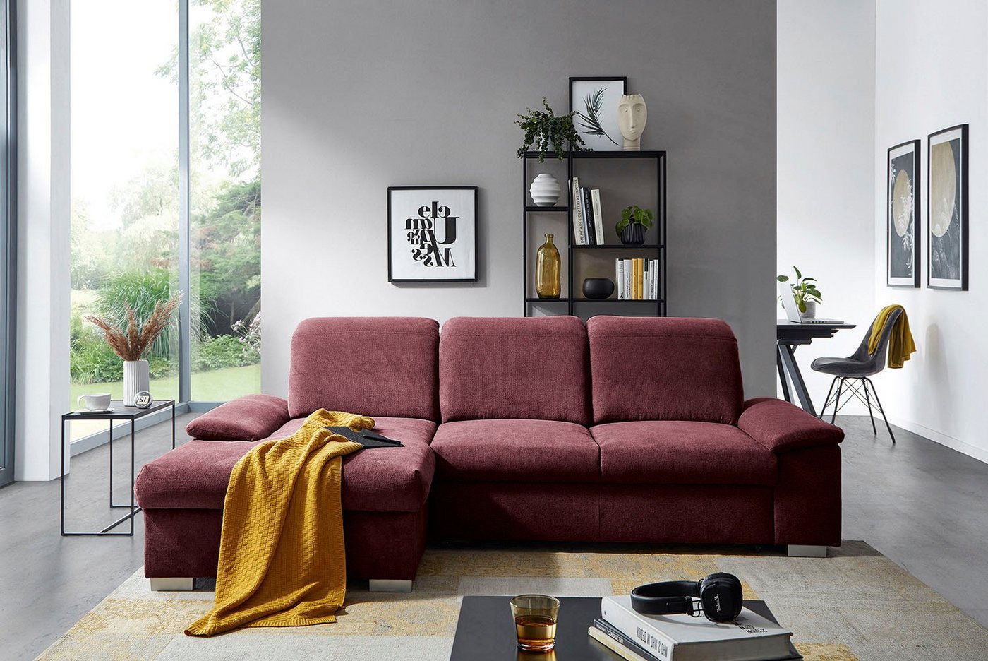 CALIZZA INTERIORS Ecksofa Moli 2, Bettkasten, Schlaffunktion, Kopfteilverstellung, Sitztiefenverstellung von CALIZZA INTERIORS