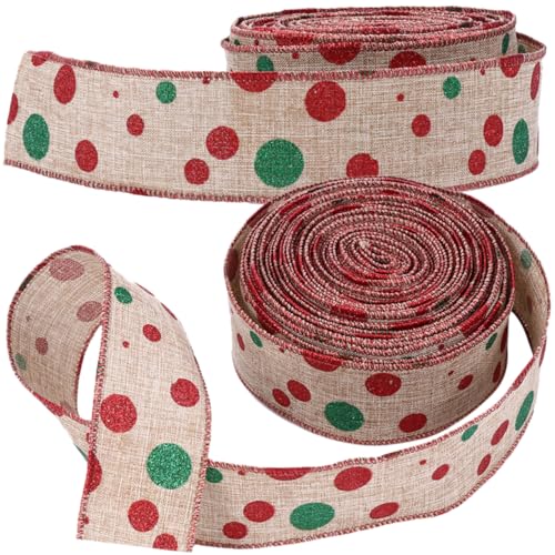 2 Rollen Dekoratives Geschenkbands Druckband aus Robustem Material für Diy Bastelprojekte Geschenkverpackung und Festtagsdekoration 2 Rollen Dekoratives Geschenkbands Druckband aus Robustem Material für Diy Bastelprojekte Geschenkverpackung und Festtagsdekoration von CALLARON