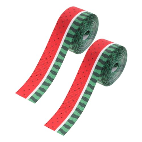 CALLARON 2 Rollen Wassermelonen Ripsband Polyester Grosgrain Band mit Drahtkante Hitzebeständig Angenehm Vielseitig für DIY Geschenkverpackung Haarschleifen Kränze und Sommerdeko CALLARON 2 Rollen Wassermelonen Ripsband Polyester Grosgrain Band mit Drahtkante Hitzebeständig Angenehm Vielseitig für DIY Geschenkverpackung Haarschleifen Kränze und Sommerdeko von CALLARON