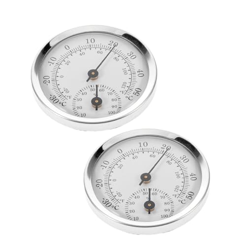 CALLARON 2 Stück Mini Analog Hygrometer Thermometer mit Präzisem Zeiger Kunststofflinse Silberweiß für Zigarrenlagerung und Luftfeuchtigkeitsmessung Batteriefrei Vielseitig für Zuhause CALLARON 2 Stück Mini Analog Hygrometer Thermometer mit Präzisem Zeiger Kunststofflinse Silberweiß für Zigarrenlagerung und Luftfeuchtigkeitsmessung Batteriefrei Vielseitig für Zuhause von CALLARON
