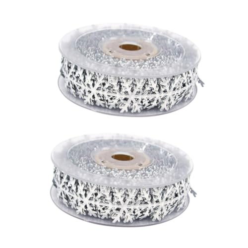CALLARON 2 Stück Schneeflocken Glitzerband Silber Weihnachtsdekoration Bastelband für Christbaum Hochzeiten und DIY Projekte CALLARON 2 Stück Schneeflocken Glitzerband Silber Weihnachtsdekoration Bastelband für Christbaum Hochzeiten und DIY Projekte von CALLARON