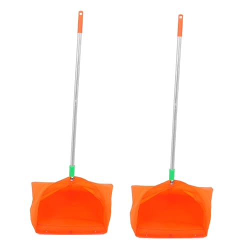 CALLARON 2 Stück Windfeste Aluminium Kehrschaufel mit Aufbewahrung Stabiler Outdoor Staubpanzer für Garten und Faltbar für Einfache Lagerung Effizienter Laub Müllsammler in Orange von CALLARON