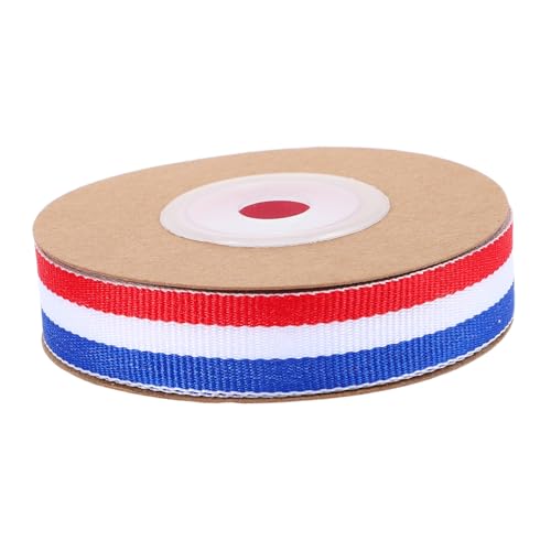 CALLARON Rot Weiß Blau Gestreiftes Geschenkband Breit für Medaillen Blumensträuße und DIY Bastelprojekte mit Feiner und Fransenfreiem CALLARON Rot Weiß Blau Gestreiftes Geschenkband Breit für Medaillen Blumensträuße und DIY Bastelprojekte mit Feiner und Fransenfreiem von CALLARON