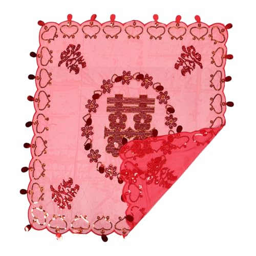 CALLARON Rotes Kurzes Brautschleier Spitzen-haarstück mit Chinesischer Stickerei Atmungsaktives Braut-accessoire für Hochzeitsfeiern und Cosplay-partys Traditioneller Brautkopfschmuck CALLARON Rotes Kurzes Brautschleier Spitzen-haarstück mit Chinesischer Stickerei Atmungsaktives Braut-accessoire für Hochzeitsfeiern und Cosplay-partys Traditioneller Brautkopfschmuck von CALLARON