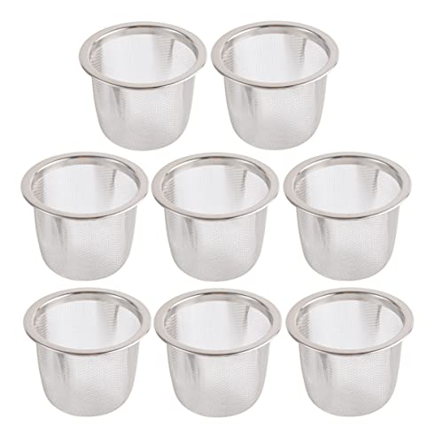 CALLARON Tee Filter Für Teetasse Wasserkocher Mini Wasserkocher Mini Wasserkocher Mini 8 Tee-Ei- -Teefilter Metall- Ersatz-Netzsiebeinsatz Loseblatt-Teesieb Für -Teemaschine Kaffeesieb von CALLARON