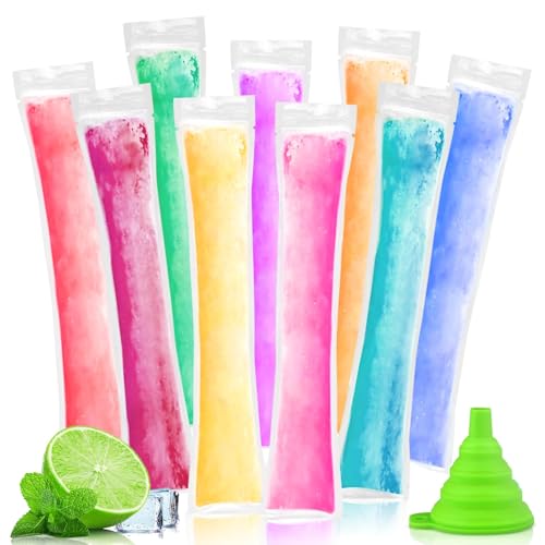 200 Stück Popsicle-Beutel, Wassereisformen mit Trichter, selbstgemachte Eisbeutel für Joghurt, Smoothies, Süßigkeiten, selbstgemachte Eiswürfel, BPA-frei von CALLOVE