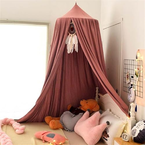 CALLOVE Betthimmel Babybett, Kinder Moskitonetz Spitze Baldachin, Mädchen Prinzessin Himmelbett Bettvorhang für Spiel Lesen Schlafzimmer Ankleidezimmer (Verwirrte Rose) von CALLOVE