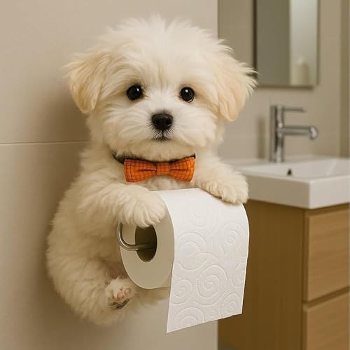 Toilettenpapierhalter in Hundeform, schöner Handtuchhalter aus Papier in Katzenform, dekorativer Toilettenpapierhalter in Tierform, Geschenk für Hundeliebhaber (#C) von CALLOVE
