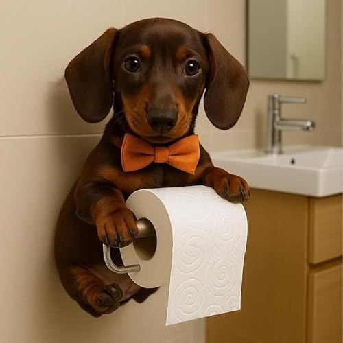 Toilettenpapierhalter in Hundeform, schöner Handtuchhalter aus Papier in Katzenform, dekorativer Toilettenpapierhalter in Tierform, Geschenk für Hundeliebhaber (#D) von CALLOVE
