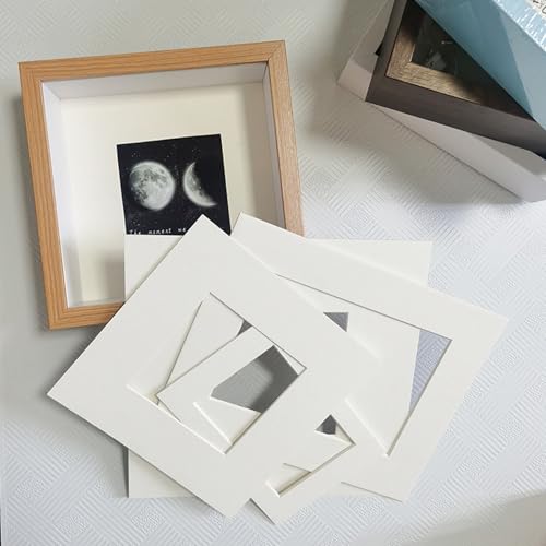 10 StüCk Passepartout (Weiß), 5 StüCk Passepartouts 6 Zoll 10*15cm, 5 StüCk Passpartout 8 Zoll 15*20cm, Bild Foto Rahmen Halterungen, Passpartu, Bilderrahmen, SäUrefreie Passepartout Aus Karton von CALLYSONIC