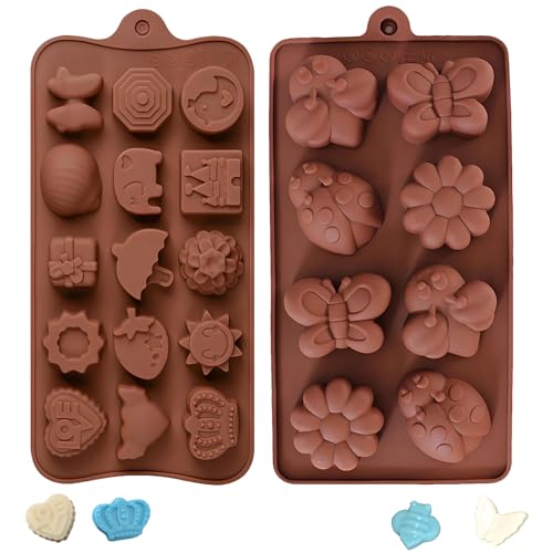 2 Stück Schokoladenform, Eiswürfelform Silikon, Katze Form Easy Release Eiswürfelschale, Insekt Silikonform, Eiswürfelformen, Pralinenform Silikon für Kreative Getränke und Partys (MIX-2) von CALLYSONIC