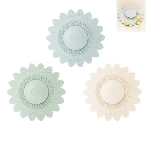3PCS Abflusssieb Dusche, Silikon Haarsieb Dusche, Abflusssieb Küchenspüle, Waschbecken Sieb mit Haarsieb Funktion, für Waschbecken, Badezimmer, Badewanne, Küche (Mix-1) von CALLYSONIC