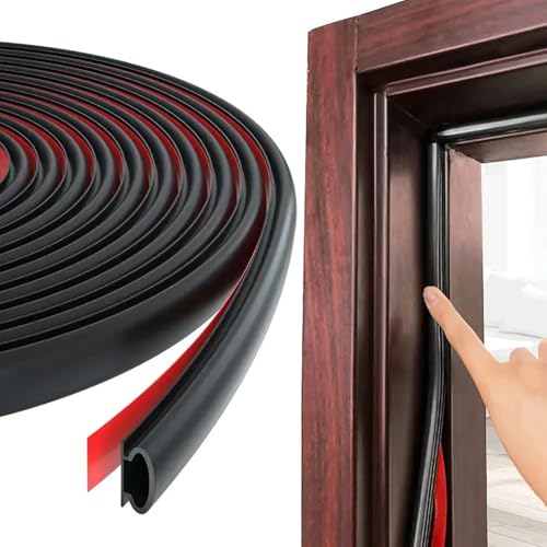 6m Dichtungsband Gummidichtung, TüRdichtung Selbstklebend, TüRdichtung Dichtungsband Selbstklebend, Gummidichtung TüR Dichtung, HaustüR Dichtband, Dichtungsband Fenster(Schwarz) von CALLYSONIC