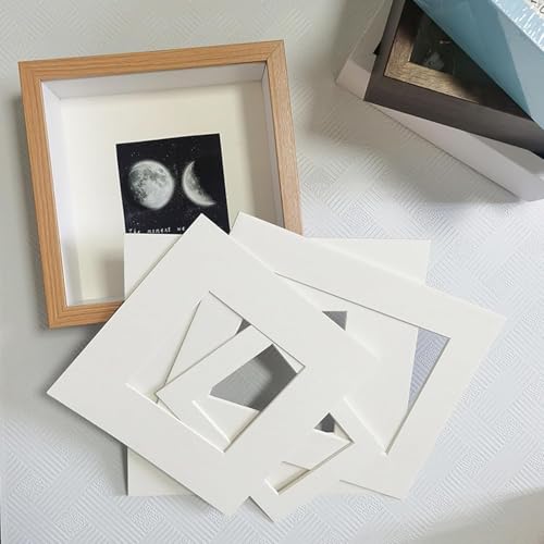 CALLYSONIC 10 StüCk Passepartout(Weiß), 5 StüCk Passepartouts 6 Zoll 10 * 15cm, 5 StüCk Passpartout 8 Zoll 15 * 20cm, Bild Foto Rahmen Halterungen, Passpartu, Bilderrahmen von CALLYSONIC