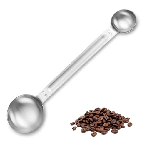 CALLYSONIC 5ml/15 ml Kaffeelöffel Edelstahl, Digitaler Messlöffel, Kaffeelöffel Portionierer, Kaffee Messlöffel, Langer Griff Kaffee Messlöffel Löffel, Tee Zubehör für Tee, Kaffee, Cappuccino von CALLYSONIC