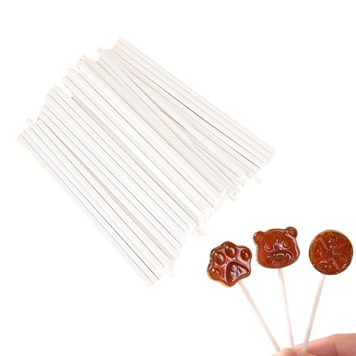 CALLYSONIC Cake Pop Stiele (7.6cm*3.2mm),Lollipop Sticks 100 Stück Cake Pops Sticks lollies Sticks, Lollipop，7.6cm*3.2 mm Cake Pops Sticks,lutscher，Für Lollipop-Kuchen-Desserts von CALLYSONIC