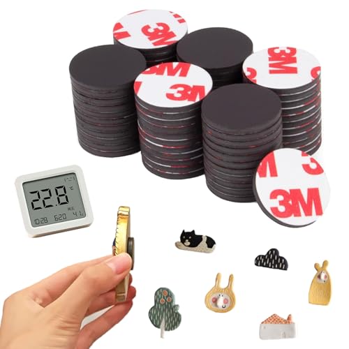 CALLYSONIC Magnete zum Kleben, Magnetplättchen, Magnetplättchen Selbstklebend, Magnet Klebepads, Magnete Selbstklebende Stark, Runde Klebemagnete, Kühlschrankmagnete, Tafelmagnete, 26 Stück von CALLYSONIC