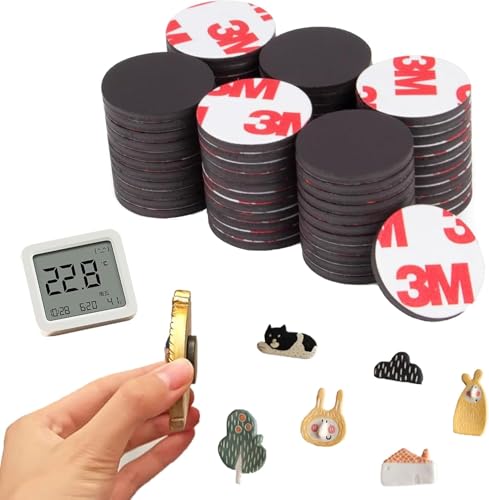 CALLYSONIC Magnete zum Kleben, Magnetplättchen, Magnetplättchen Selbstklebend, Magnet Klebepads, Magnete Selbstklebende Stark, Runde Klebemagnete, Kühlschrankmagnete, Tafelmagnete, 26 Stück von CALLYSONIC