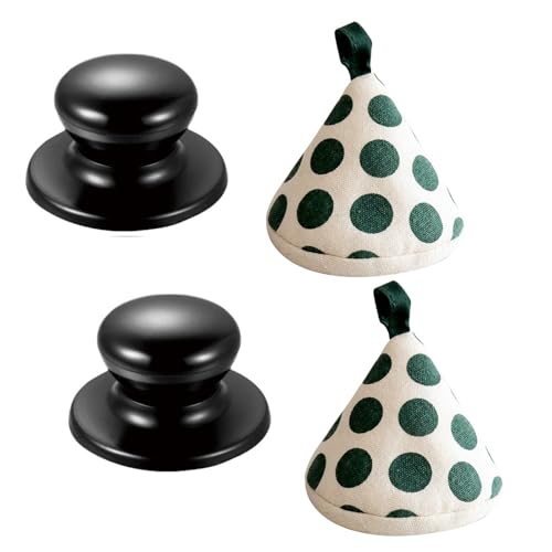 CALLYSONIC Topfdeckel Griff, Schwarz Topfdeckelgriff, Universal Deckelknopf, Bakelit Deckel Griffe, Deckelgriffe, Topfdeckelknöpfe, Topfdeckel Ersatzknöpfe Griffe, Topfgriff (schwarz 1) von CALLYSONIC
