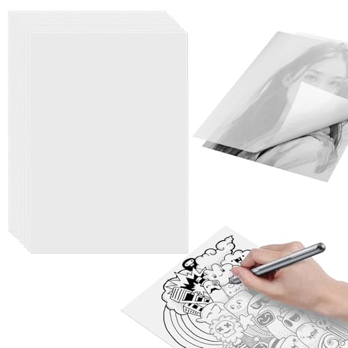 16 Blätter Transparentpapier Bedruckbar Weiß, 112g Pauspapier A4, Pergamentpapier zum Bedrucken, Transparent Pauschpapier für Skizzieren, DIY-Karten, Verpacken, Zeichnen, Laternen von CALLYSONIC
