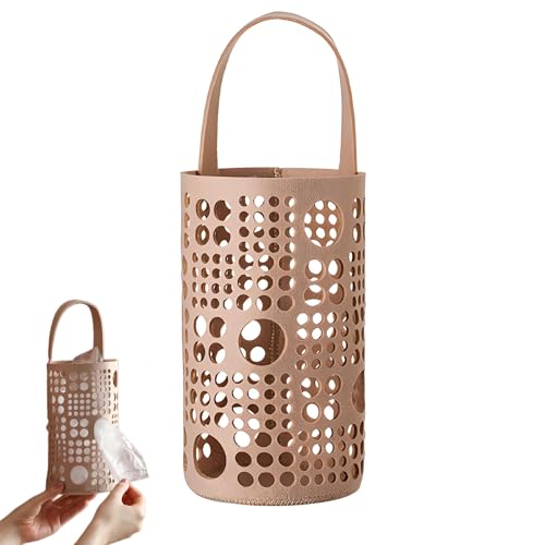 Hängende Tütenspender, Tüten Aufbewahrung, Papierhandtücher Plastiktüten Einkaufstüten Halter, Multifunktionale Mesh Falten Müllsäcke Organizer für Wohnküche (Brown 1) von CALLYSONIC