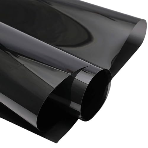 Selbstklebend Spiegelfolie Fenster Sichtschutz, 100x60cm Fensterfolie Blickdicht von Aussen, Sonnenschutzfolie mit UV-Schutz und Hitzeschutz, für Wohnzimmer, Büro, Glastüren, Balkon (Schwarz) von CALLYSONIC