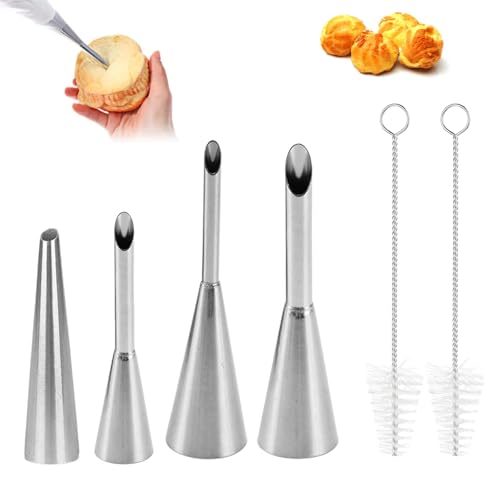 Spritztüllen Set, Edelstahl Tortenspritze, Kuchen Dekorieren Backzubehör, Backen Zubehör, Garnierspritze für Kuchen, Torten, Keksen-Dekoration,Wiederverwendbar und Spülmaschinengeeignet (silbern) von CALLYSONIC