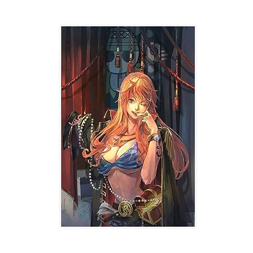 Anime One Piece Poster Nami Leinwand Poster Schlafzimmer Dekor Sport Landschaft Büro Zimmer Dekoration Geschenk,Leinwand Poster Wand Kunst Dekor Drucken Bild Gemälde Für Wohnzimmer Schlafzimmer Dekora von CALMR