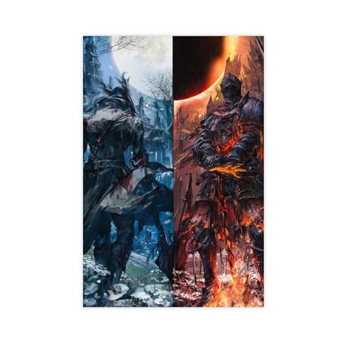 Dark Souls And Bloodborne Leinwand Poster Wand Kunst Dekor Drucken Bild Gemälde Für Wohnzimmer Schlafzimmer Dekoration Unframe-style 24x36inch(60x90cm) von CALMR