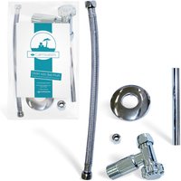 Calmwaters® Anschluss-Set für Spülkasten, Komplettset für rückseitigen Anschluss von Spülkästen, Wasserzulauf von hinten, Wandanschluss 1/2, von CALMWATERS