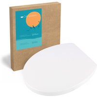 Calmwaters® Antibakterieller Premium WC Sitz mit Absenkautomatik Modern Soft, WC Deckel überlappend, abnehmbar, Duroplast Toilettensitz oval, von CALMWATERS