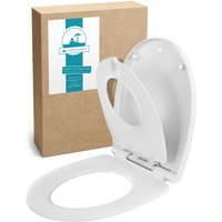 Calmwaters® Familien WC-Sitz, Toilettendeckel mit integriertem Kindersitz, einzeln lösbar, Absenkautomatik, 2 Montage-Optionen von oben, abnehmbar, von CALMWATERS