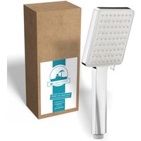 Calmwaters® Handbrause Modern Square 2 mit 6 Strahlarten, Handbrause Duschkopf groß, XXL Duschkopf Regendusche, Sprayplatte mit 80 Düsen, von CALMWATERS