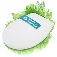 Calmwaters® Nachhaltiger Toilettendeckel, Made in EU, WC-Sitz mit Absenkautomatik, 100% recycelter Kunststoff, abnehmbar, Top-Fix, Rezyklat in Weiß von CALMWATERS