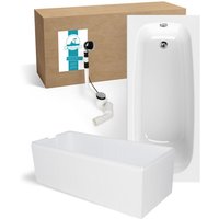 Calmwaters® Premium Badewanne Komplettset 170x75 cm Original, Made in EU, 3in1 Acryl-Badewanne mit Wannenträger & Ablaufgarnitur, von CALMWATERS