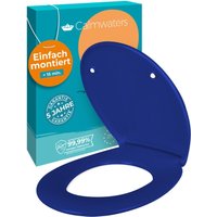 Calmwaters® Premium WC Sitz einfache Montage, Toilettendeckel bis 250 kg, Made in EU, antibakterieller Duroplast, Absenkautomatik, 2 Montage von CALMWATERS
