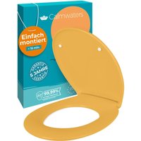 Calmwaters® Premium WC Sitz einfache Montage, Toilettendeckel bis 250 kg, Made in EU, antibakterieller Duroplast, Absenkautomatik, 2 Montage von CALMWATERS