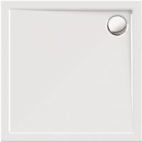 Calmwaters® Quadrat-Duschwanne Modern Select, eckige bodengleiche Brausewanne aus Acryl, 90 x 90 x 2,5 cm mit Ablaufloch in 90 mm, Duschtasse in von CALMWATERS