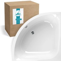 Calmwaters® Raumsparende Eckbadewanne 120x120 cm, Acrylwanne Modern Small 2 für zwei Personen, Duowanne aus Acryl, Maße 120 x 120 cm, Weiß, 02SL2970 von CALMWATERS