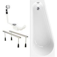 Calmwaters® Raumsparende Eckbadewanne 160x70 cm Essential Small, Made in EU, 3in1 Acryl-Badewanne mit Wannenfüßen & Ablaufgarnitur, platzsparende von CALMWATERS