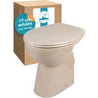 Calmwaters® Stand WC spülrandlos Komplettset Elements Wellness mit Toilettendeckel, erhöhtes WC + 7 cm, abnehmbarer WC Sitz Absenkautomatik, von CALMWATERS
