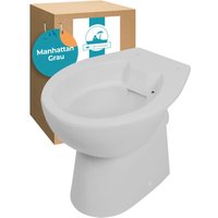 Calmwaters Stand WC spülrandlos in Manhattan-Grau, Tiefspüler Abgang waagerecht, hygienische Toilette ohne Spülrand, bodenstehendes WC aus Calmwaters Stand WC spülrandlos in Manhattan-Grau, Tiefspüler Abgang waagerecht, hygienische Toilette ohne Spülrand, bodenstehendes WC aus von CALMWATERS