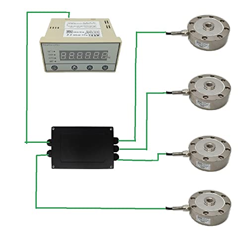 Tankwiegesystem mit 4 Stück Speichentyp Wägezellen Messergebnisskraft mit Abzweigdose und Indikator Gewichtsmonitor Gerät (4 Stück - 1000 kg Wägezelle) von CALT