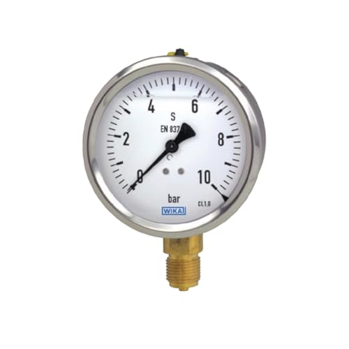 WIKA Series 213.53.100 kalibrierter Manometer mit akkreditiertem Kalibrierungszertifikat (COFRAC akzeptiert) (0 bis 10 bar) von CALTEX CALIBRATED INSTRUMENTS