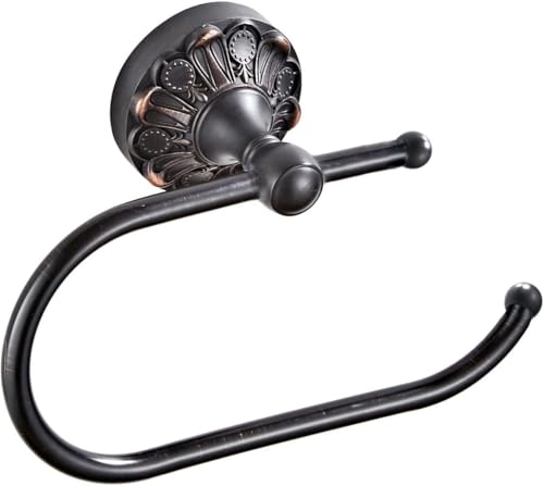 CALUCAB Antik Messing Toilettenpapierhalter Wandmontage Papierrollenhalter Offene Armdesign für Badezimmer Küche (Ölmattschwarz) von CALUCAB