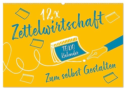 12 x Zettelwirtschaft - Bastelkalender (Wandkalender 2026 DIN A2 quer), CALVENDO Monatskalender: Ein Kalender für Ihre Post-Its - eine aufgeräumte ... für jeden Monat (CALVENDO Lifestyle) von CALVENDO