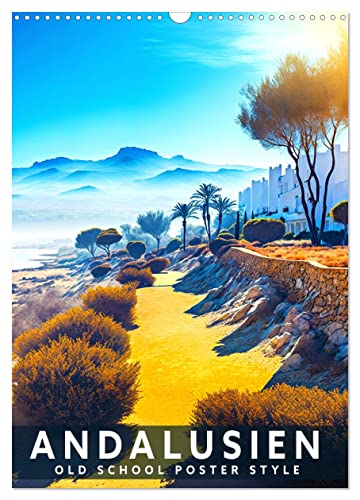 Andalusien - Old School Poster Style (Wandkalender 2026 DIN A3 hoch), CALVENDO Monatskalender: Eine Sammlung von andalusischen Poster in Old School Style (CALVENDO Orte) von CALVENDO