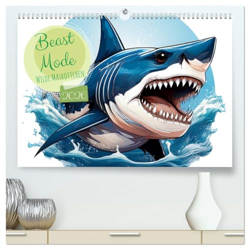 Beast Mode - Wilde Maskottchen (hochwertiger Premium Wandkalender 2026 DIN A2 quer), Kunstdruck in Hochglanz: Dieser Kalender präsentiert kraftvolle ... maskottchenartigen Logos. (CALVENDO Tiere) von CALVENDO