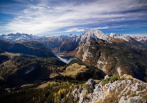 CALVENDO Blick vom Jenner auf Königssee und Watzmann im Berchtesgadener Land, Poster DIN A3 quer, Bilder, Kunstdruck, Wandbild, Wanddeko, Prints ohne Rahmen von CALVENDO